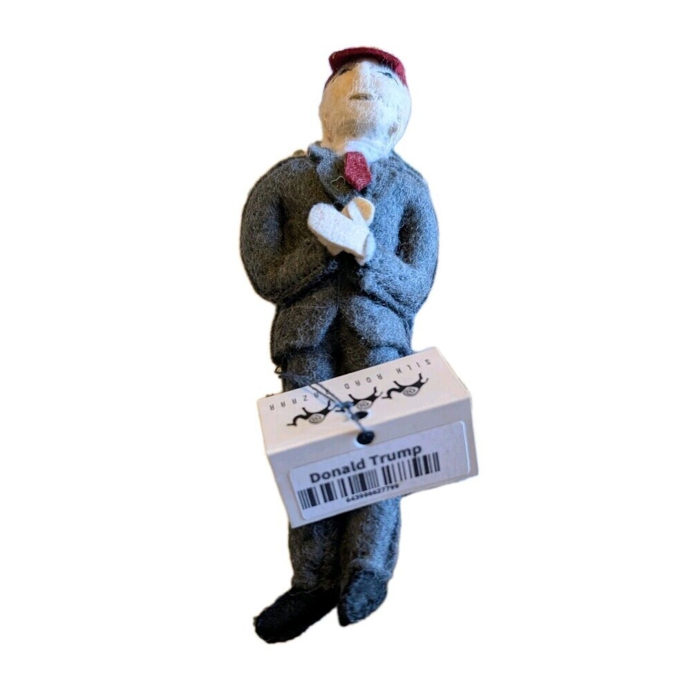 Silk Road Bazaar Donald Trump MAGA Wool Felt Doll Ornament NWT